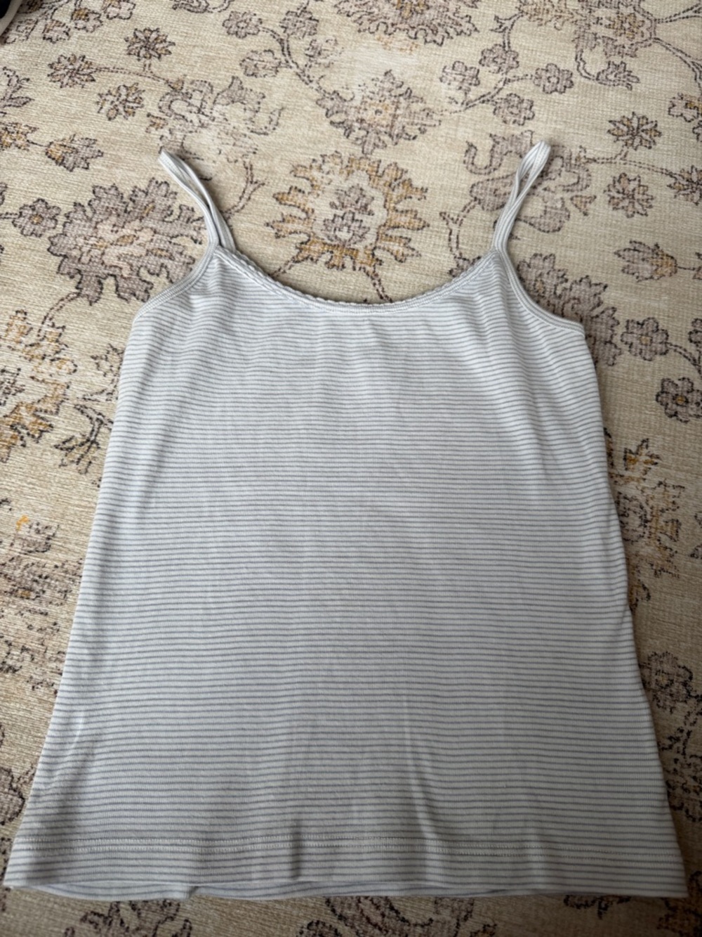 Brandy Melville Classic Striped Spaghetti Strap Tank Top - Light Blue